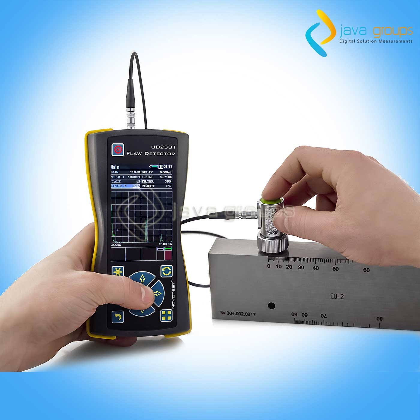 Novotest UD2301 Mini Alat Ukur Instrumen Digital Keretakan Logam Ultrasonic